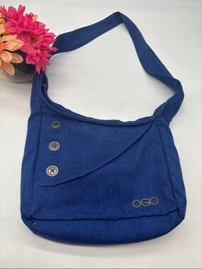OGIO Navy Blue Crossbody Shoulder Bag with Button Flap